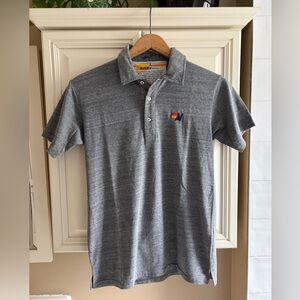Aviator Nation Polo Shirt Mens Small Heather Gray Made in USA Logo Preppy
